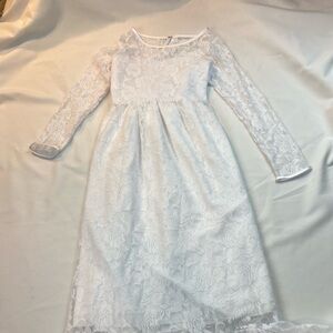White Lace Long Sleeve Maxi Dress youth 12-13
